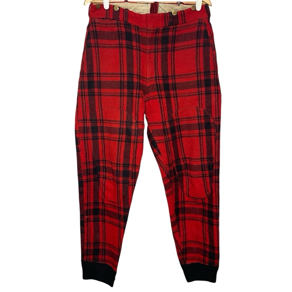 Vintage 40’s 50’s Woolrich Wool Hunting Pants Buffalo Plaid 32 34 Double Knee